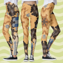 Retro Mandala Flor Azul Laranja e Castanho