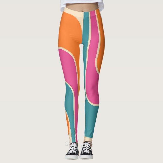 Legging Retro Mod Geometric Design (Frente)