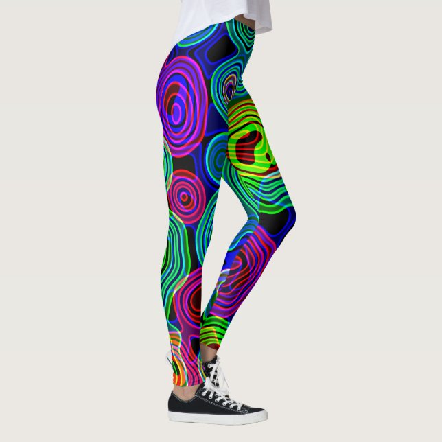 Legging Retro Neon Liquid Disco Lines  (Direita)