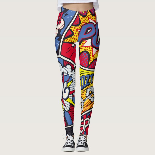 Legging Retro pop, desenho de gibis. (Frente)