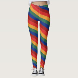 Legging Retro Rainbow Stripes Regenbogen Regenbogenfarben