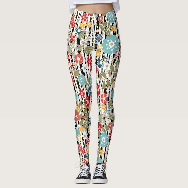 Legging Retro, retro floral (Frente)