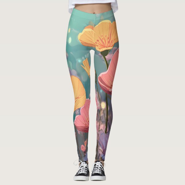 Legging Retro Sunshine Patterns – Bold Colorful  (Frente)