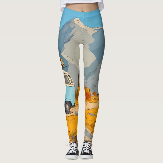 Legging Retro Sunshine Patterns – Bold Colorful  (Frente)