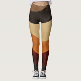 Legging 🌈 Retro Wavy Pattern - Warm & Nostalgic 🎨