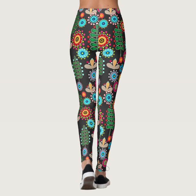 Legging Retroativo, padrão de flores (Verso)