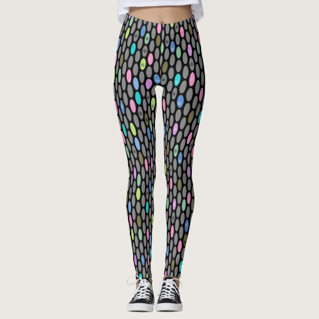 Legging Retrorcores sem costura design círculos bolinhas p (Frente)