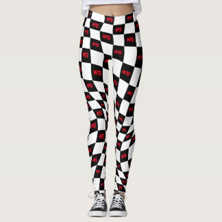 Legging retrovisor vermelho preto e branco com controle de