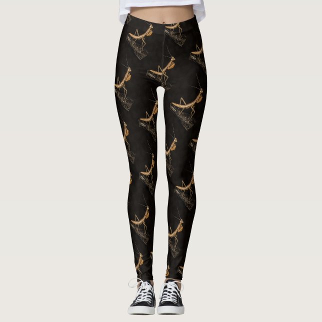 Legging Rezando Mantis, Fofa E Arte Inseta Assustadora (Frente)