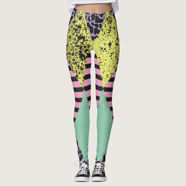 Legging Rhombus Moderno: Estilo sem costura Abstrato. (Frente)