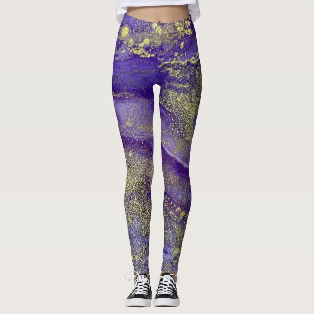 Legging Ricas em Arte com Álcool abstrato com Ricas de Art (Frente)