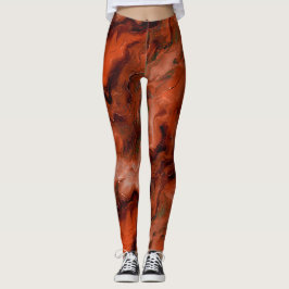Legging Rich Reds and Orange Cria efeito de borbulhamento
