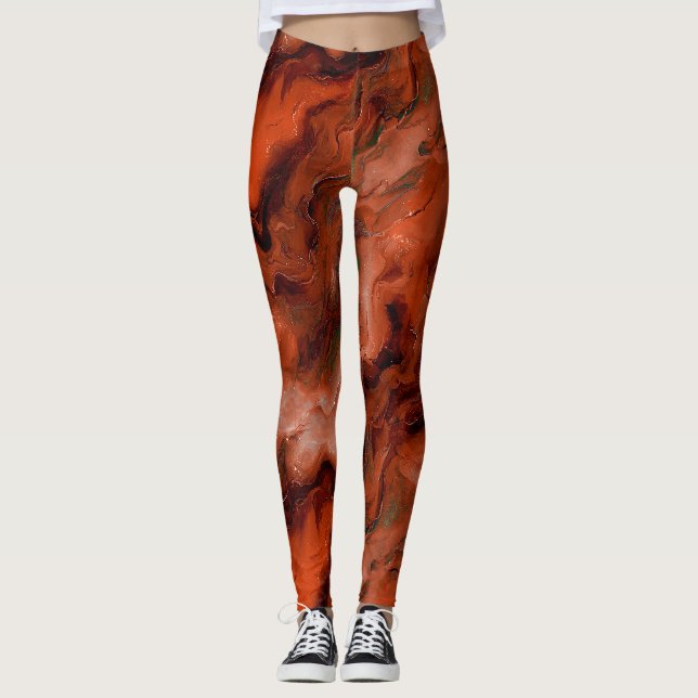 Legging Rich Reds and Orange Cria efeito de borbulhamento (Frente)