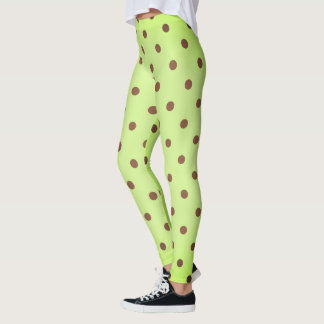 Legging Rico Castanho e Bolinhas Retrospectiva Verde Claro