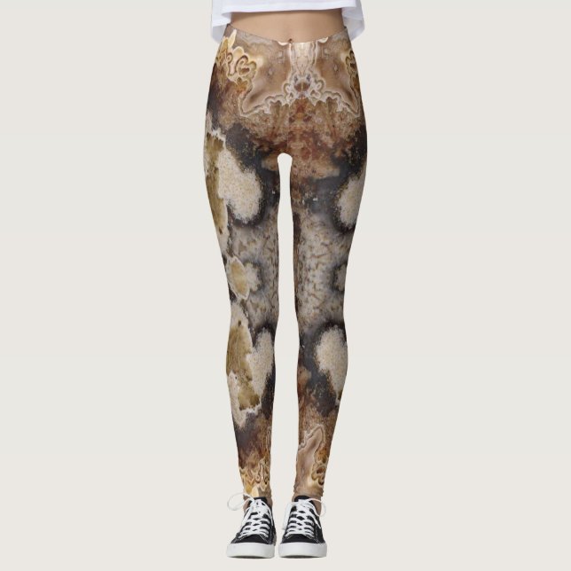 Legging Rico Crazy Lace Agate Rock Foto projetada (Frente)