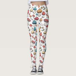 Legging Rico Fungo: Um Pordão De Cogumelos Whimsical