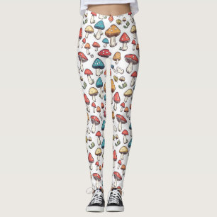 Legging Rico Fungo: Um Pordão De Cogumelos Whimsical