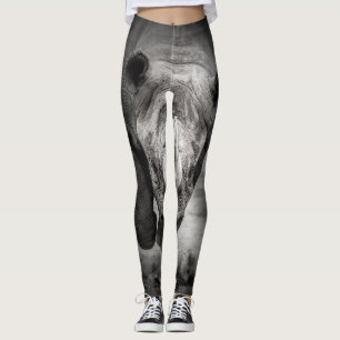 Legging Rinocerontes Correntes: Retrato Animal Selvagem.