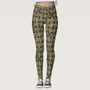 Legging Riscado Dourado Glamour Moderno Elegância Única