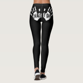 Legging Risque-o fora - caneleiras do logotipo de Handsy