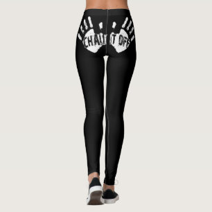Legging Risque-o fora - caneleiras do logotipo de Handsy