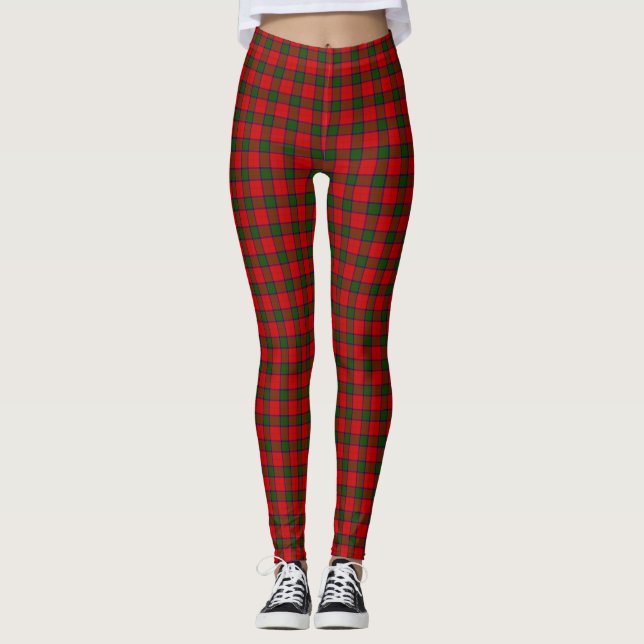 Legging Robertson tartan xadrez verde vermelha (Frente)