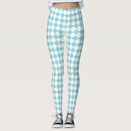 Legging Robin Egg Blue e White Chevron Padrão Clássico