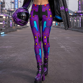 Legging Robô Ciborgue Android Robô Sintetizador Roxo dos A