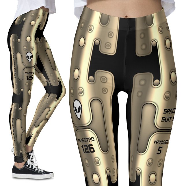 Legging Robô do Ouro do Conjunto Espacial Androide Metálic (Criador carregado)