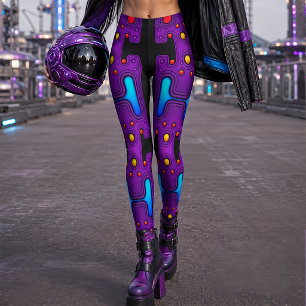 Legging Robô Futurístico Androide Mecânico Colorido
