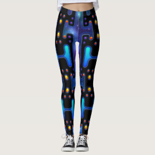 Legging Robô Futurístico Androide Mecânico Da Rapariga Esp