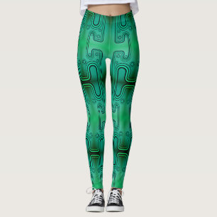 Legging Robô Futurístico Androide Mecânico Elétrico Verde