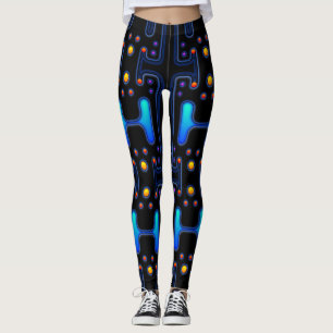 Legging Robô Mecânico Androide da Rapariga Gótica Negra