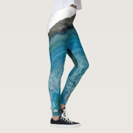 Legging Rocha azul moderna legal de pedra preciosa da