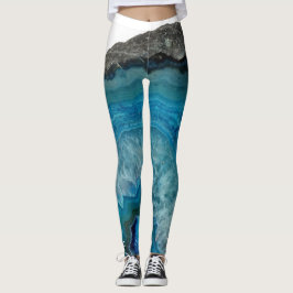 Legging Rocha azul moderna legal de pedra preciosa da