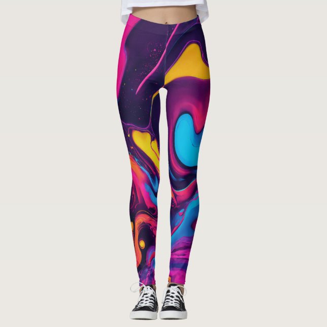 Legging "Rochas de Abstrato vibrantes" (Frente)