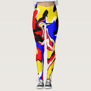 Legging Rochas vermelhas, amarelas, pretas, azuis e verdes