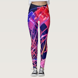 Legging Roda-férris azul e vermelha