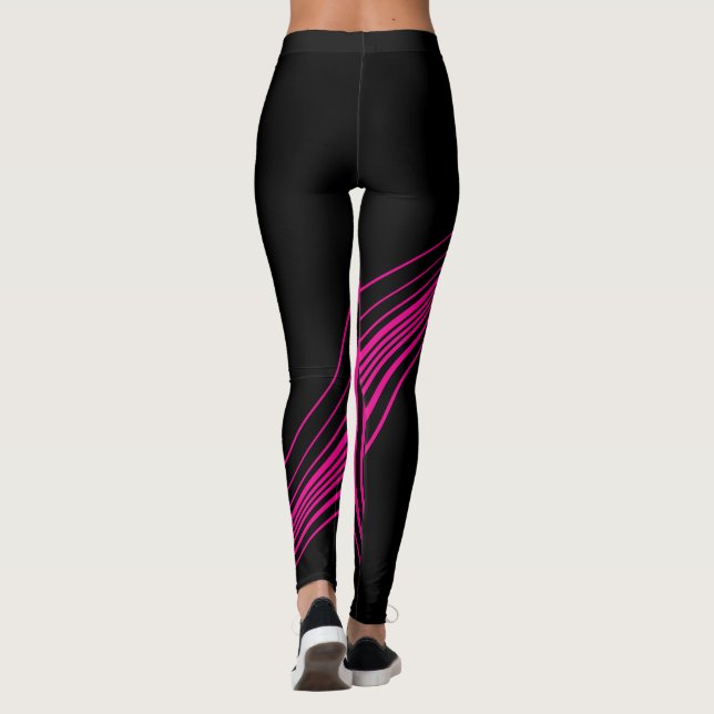 Legging Roda simples em magenta e preto (Verso)