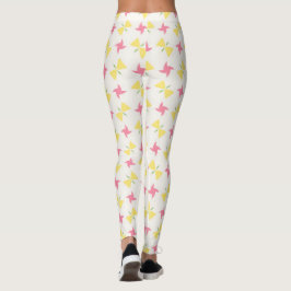 Legging Rodas florais rosa e amarelo