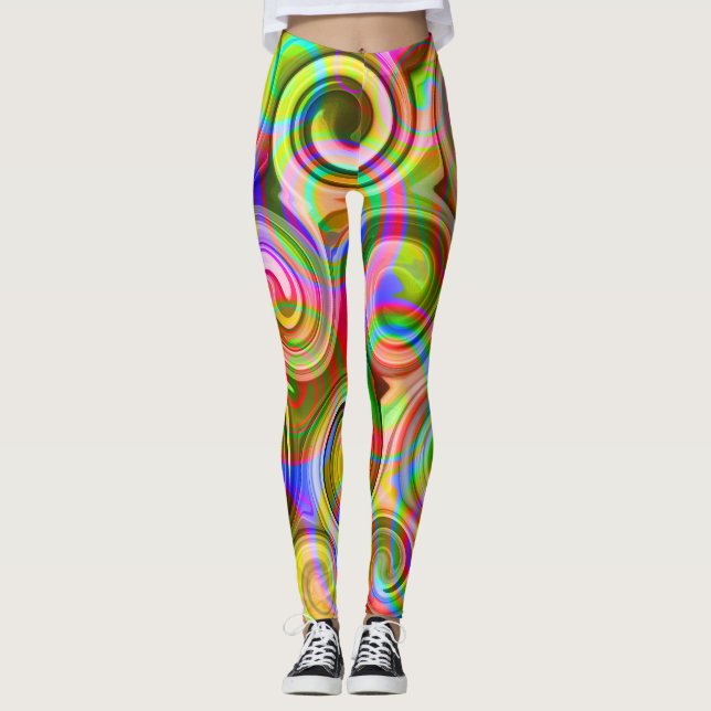 Legging Rolar abstrato geométrico pastel (Frente)