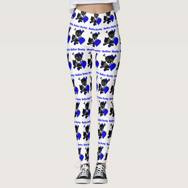 Legging Roller Derby Heart (Blue) (Frente)