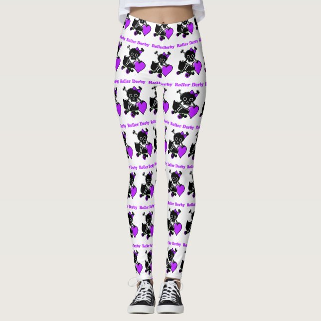 Legging Roller Derby Heart (Purple) (Frente)