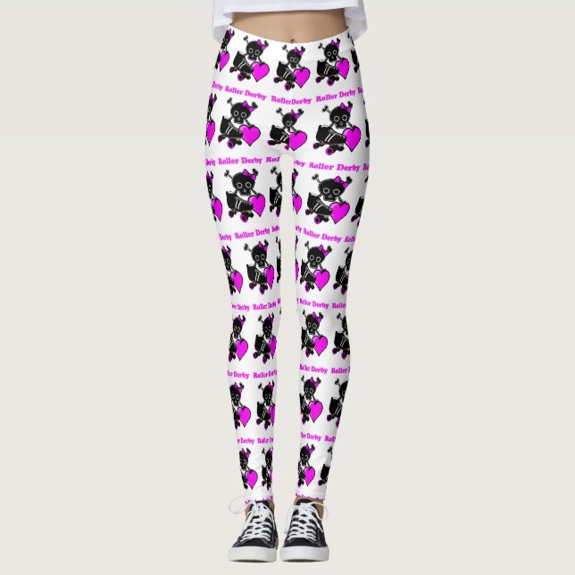 Legging Roller Derby Heart (Rosa) (Frente)