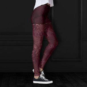 Legging Romance do vinho da meia-noite   Dark Satinge Dama