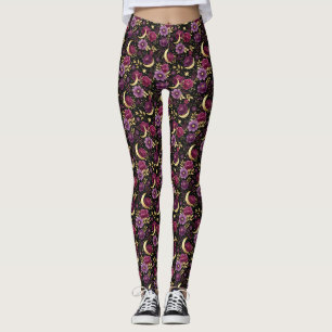 Legging Romance Sombrio Lua Celestial Roxo Dourado