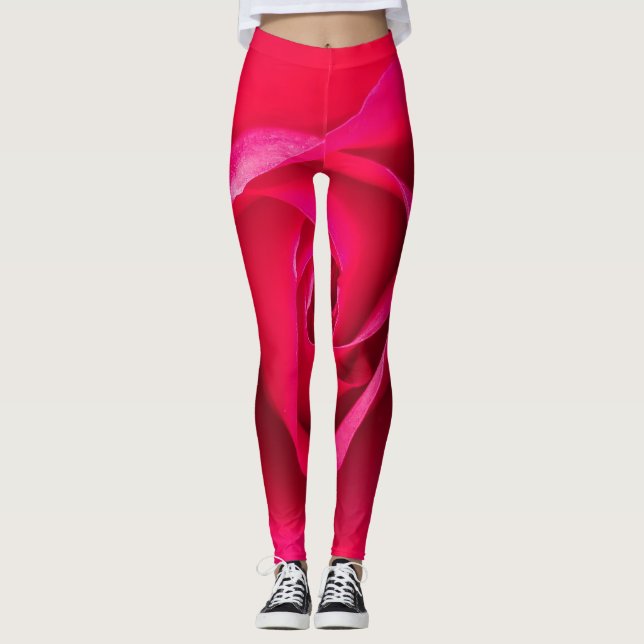 Legging Romântico Rosa Vermelho Rosa v2 (Frente)