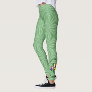 Legging Romeno Irish American Flags Shamrock Seu Nome
