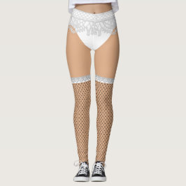 Legging Ropa de baixo falsa e meias de rede | Enfermeira s