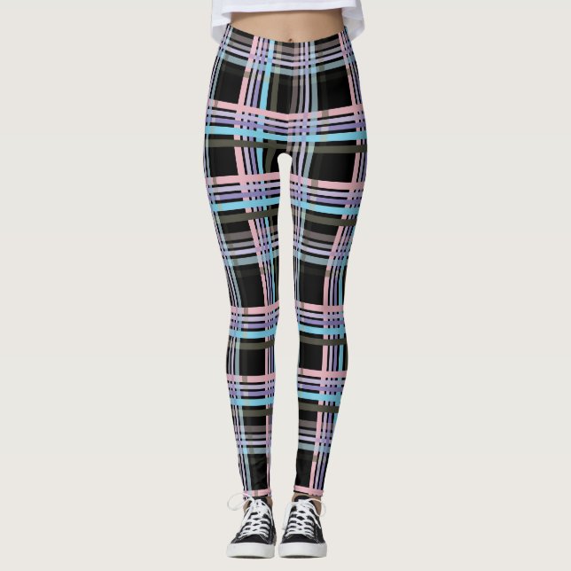 Legging Rosa Azul e Mauve (Frente)